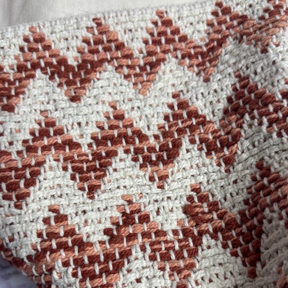 Zigzag Patterned Skirt in Cream and Brown Woven Front and Canvas Back SET Of 2! - Picture 3 of 5